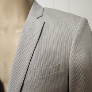 NWT sport coat 42L Express cotton seersucker stripe